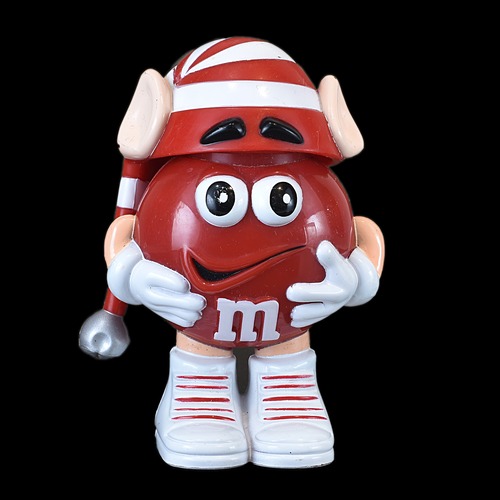 M&M's ミニディスペンサー フィギュア レッド ホリデー 耳付きロング赤白ボーダー