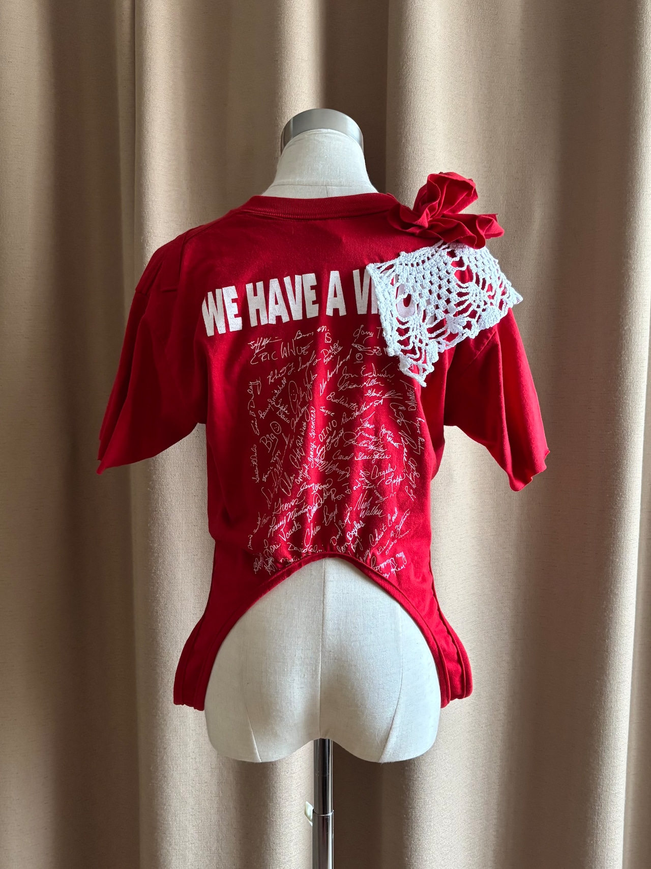 sculptural ruffle lace remake t-shirt-5264-6