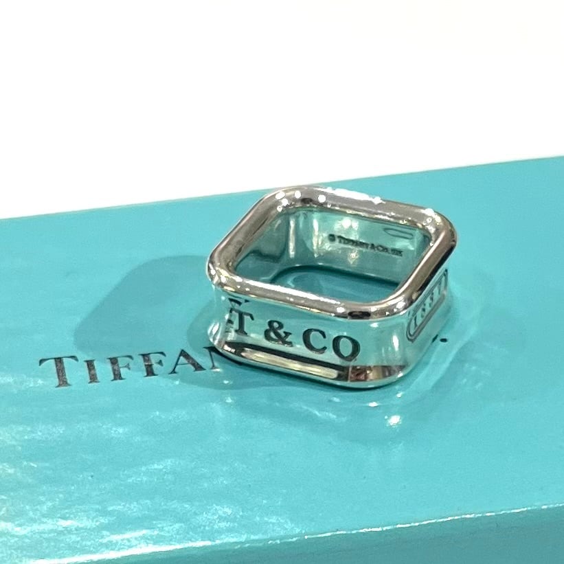 TIFFANY&CO.】【7-8号】2660 T&CO 1837 スクエアリング／シルバー925