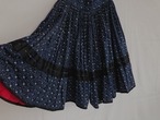HUNGARY 1920~1940’s antique gather indigo wrap skirt