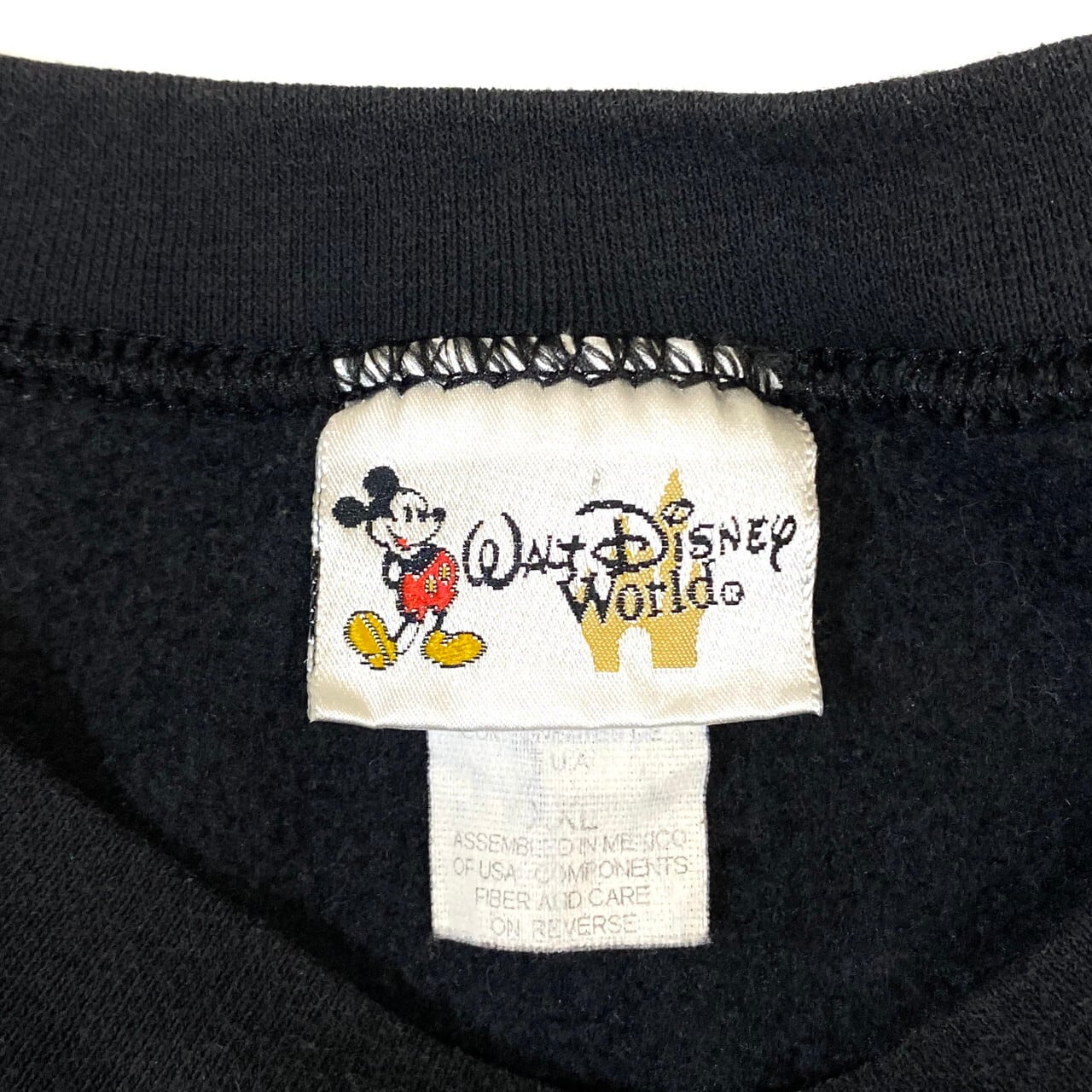90年代 ビンテージ Walt Disney World 100周年記念 ディズニー MICKEY ミッキーマウス プルオーバー スウェットシャツ  キャラクタースウェット トレーナー ブラック メンズXXL レディース【スウェット】 | cave 古着屋【公式】古着通販サイト