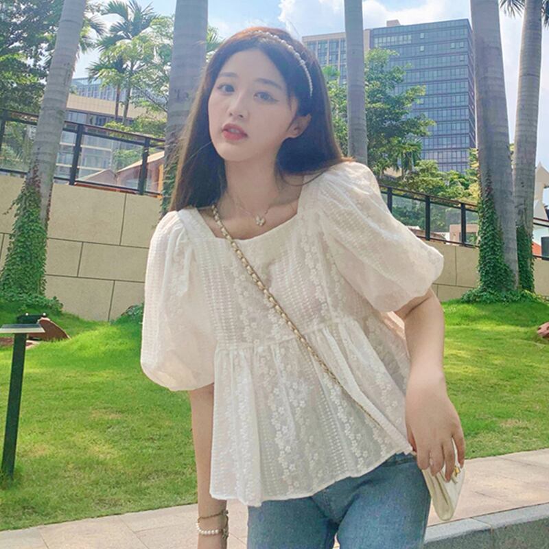 スリーブシャツ レディースサマー 夏物 スクウェア 試着室10082300047