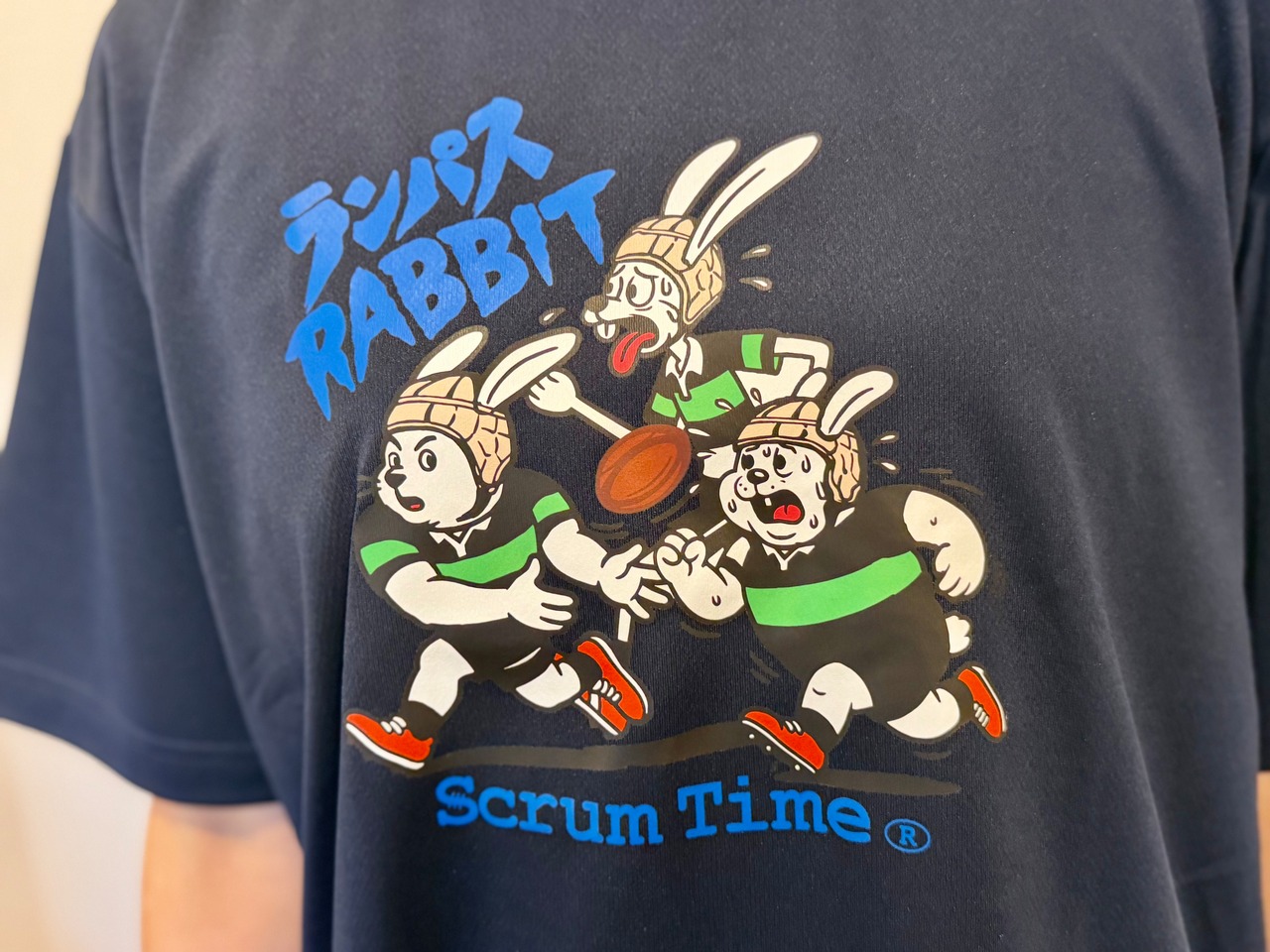 【再販】RUN PASS  RABBITドライTシャツ（ネイビー）