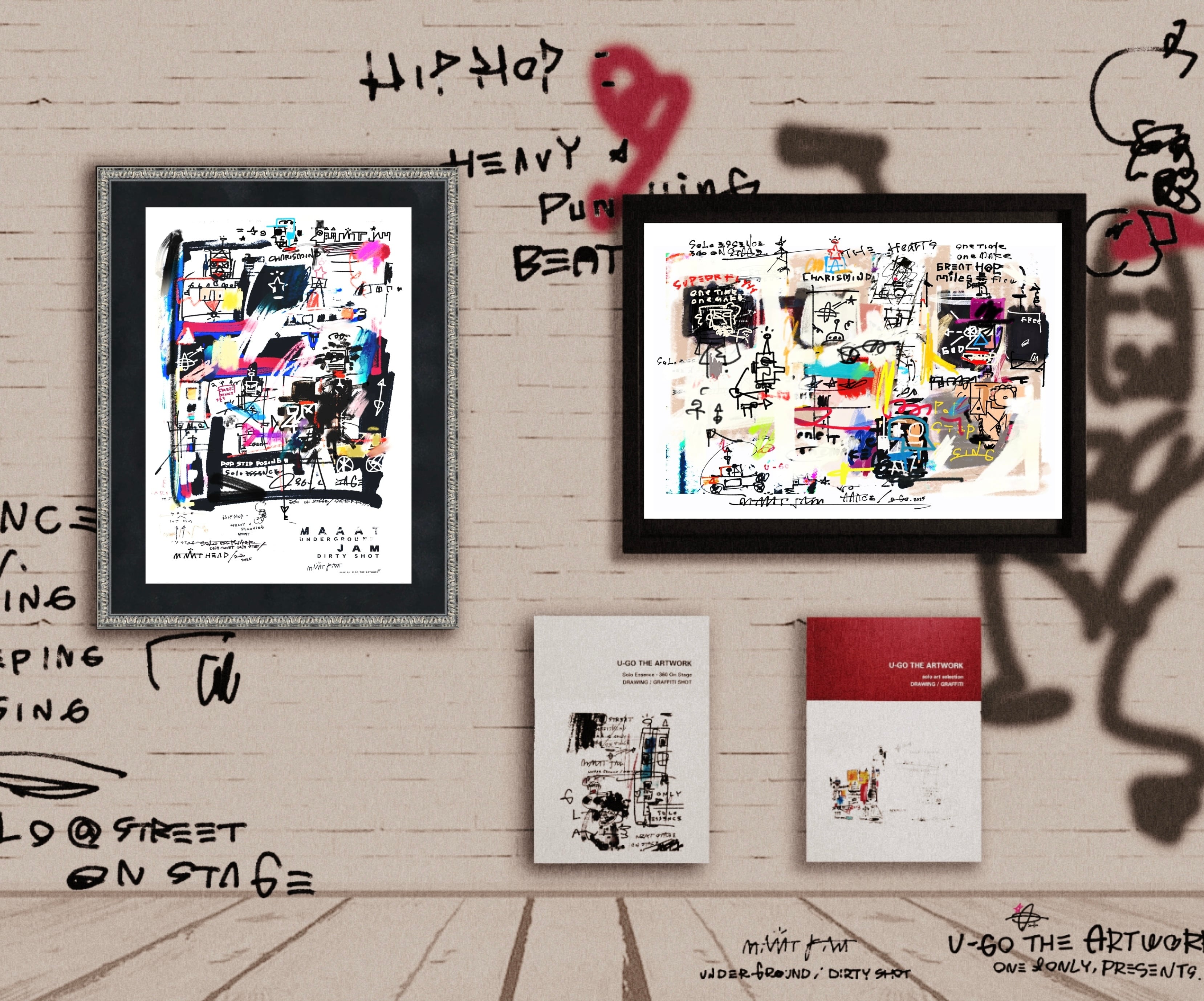 A3ﾌﾚｰﾑ込み「U-GO THE ARTWORK」ｸﾞﾗﾌｨﾃｨ 絵画 | U-GO THE ARTWORK