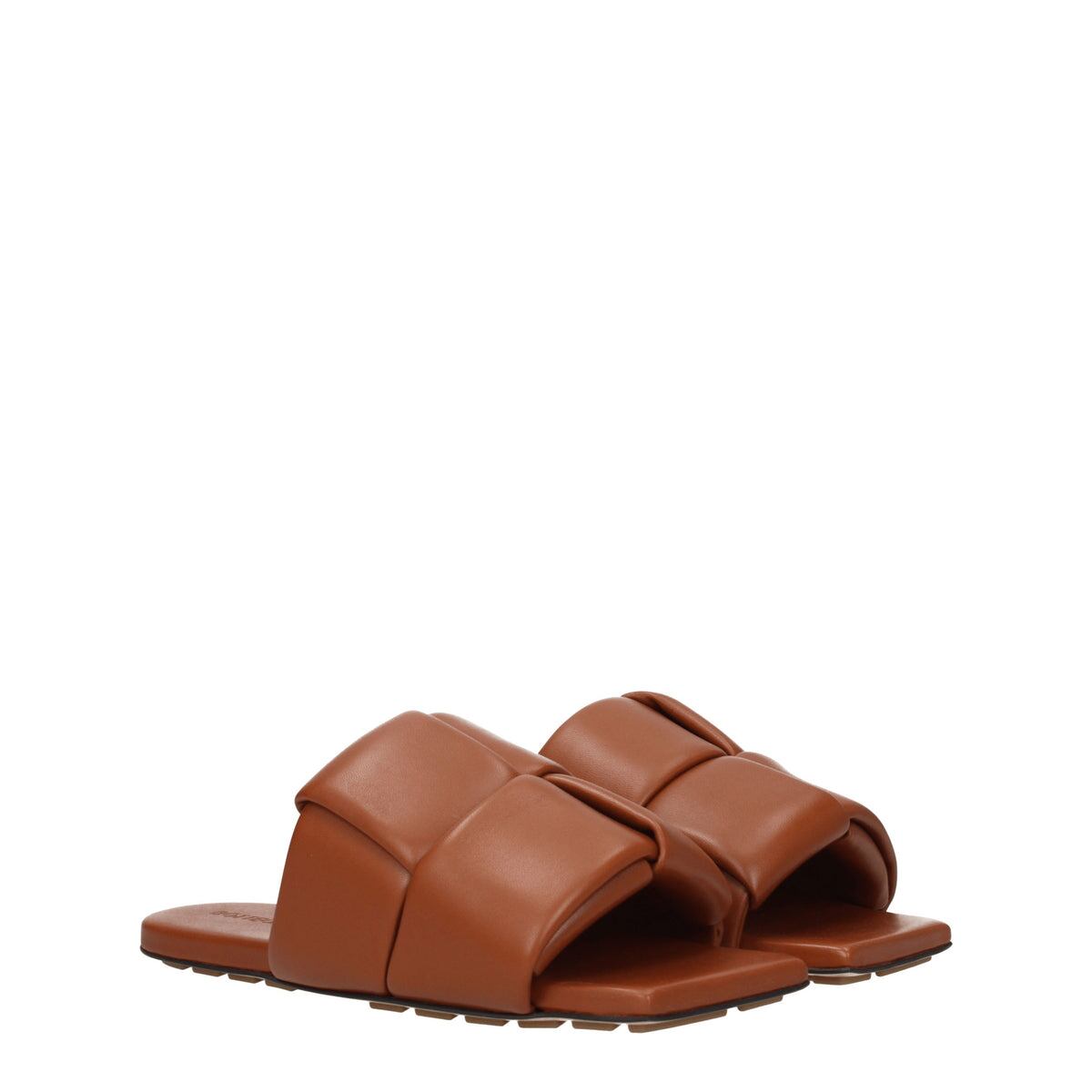 BOTTEGA VENETA ボッテガヴェネタ レディース スライドサンダル レザー ブラウン