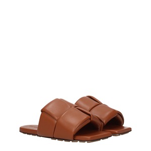 BOTTEGA VENETA ボッテガヴェネタ レディース スライドサンダル レザー ブラウン