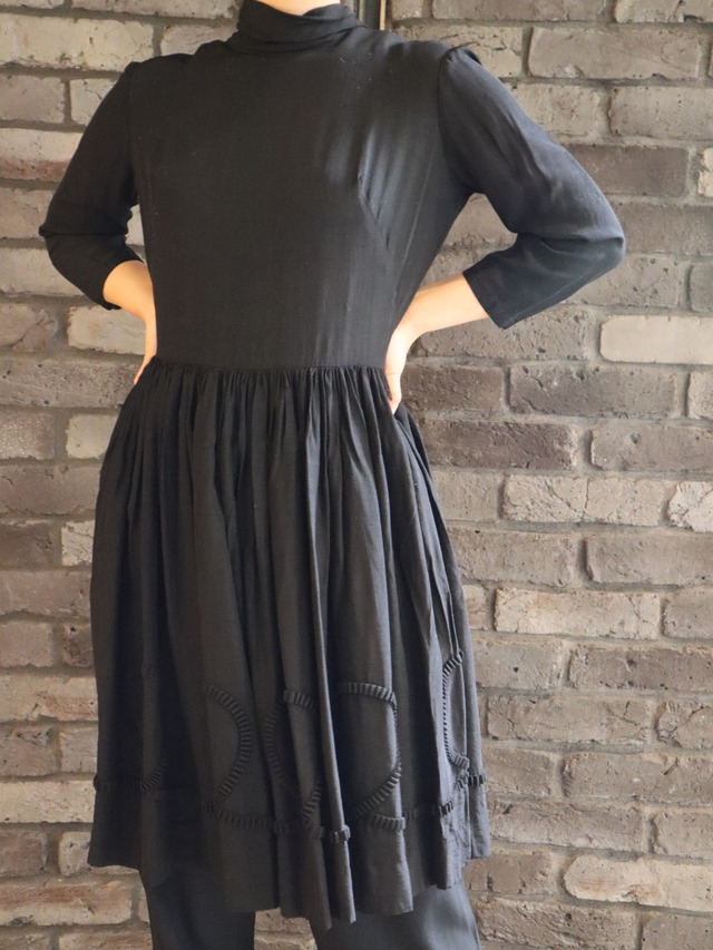 50s gather dress【6113】