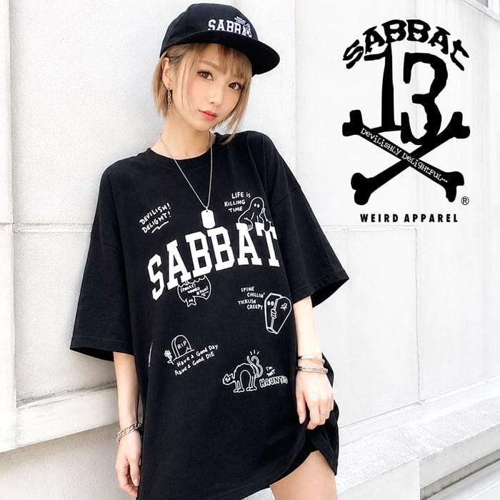 SS2012 バーズオブパラダイス　オーバーサイズ　グラフィックTシャツ SABBAT13 / サバトサーティーン / サバト13「COLLEGE BIG T」ビッグT
