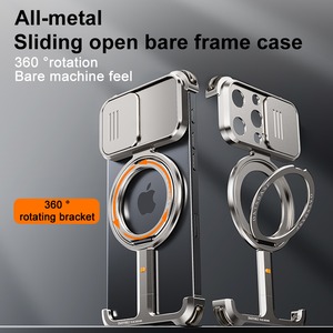 ◆iPhone 16/15/Pro/Pro Max◆  I-Shaped Aluminum Camera Cover Phone Case / I-シェイプ アルミニウム カメラ カバー スマホケース