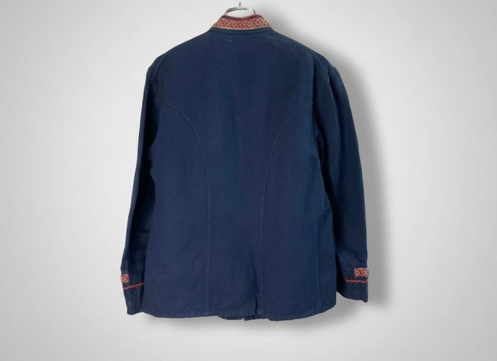 1900's ~ French Indigo Linen Herringbone Fireman Jacket | Daily