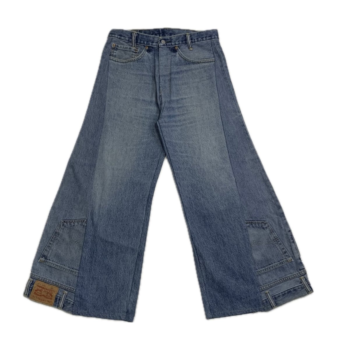 8308 リメイクデニム 再構築デニム フレアパンツ ベルボトム バギー  