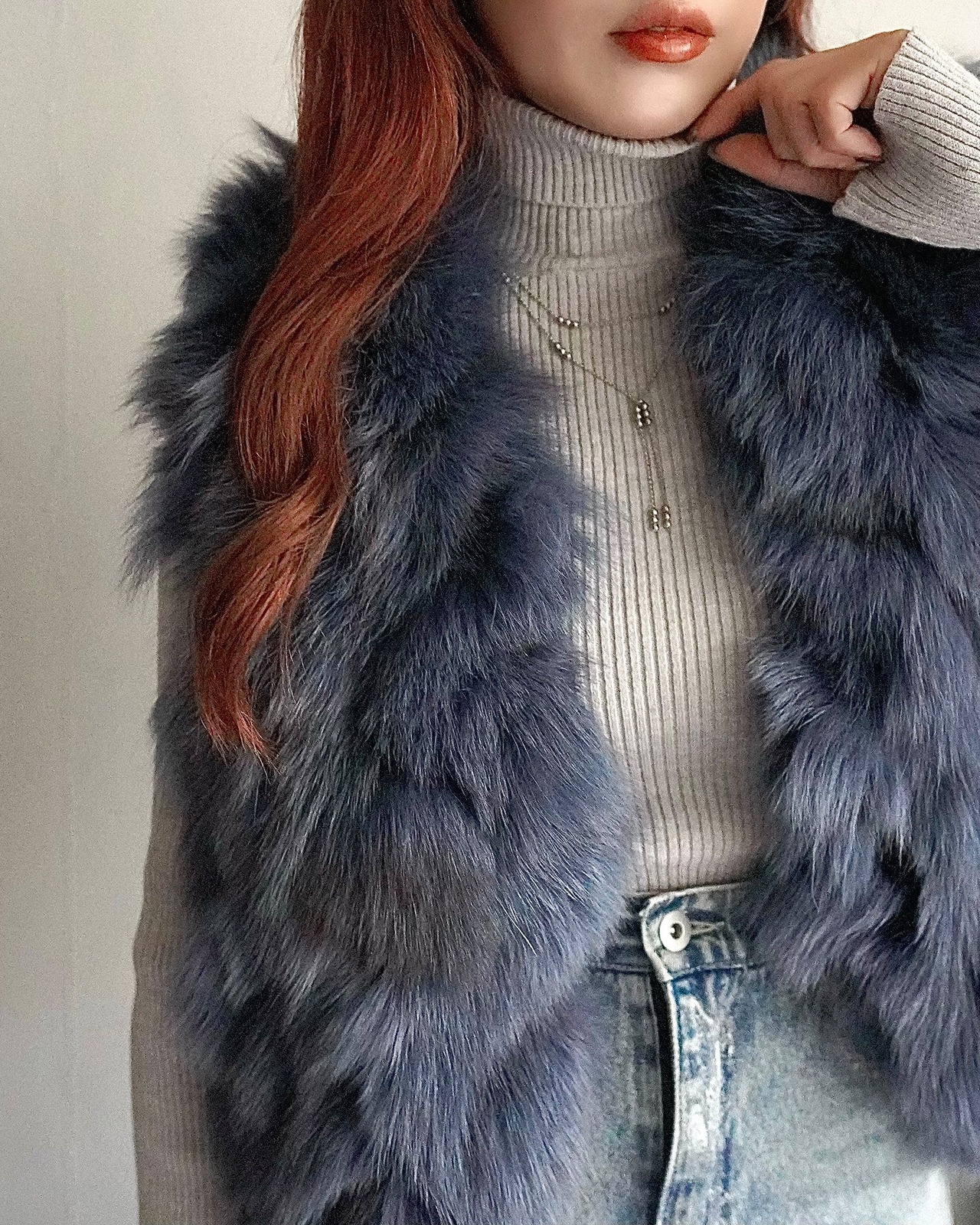Rabbit lagoonrammix fake fur VT/Navy