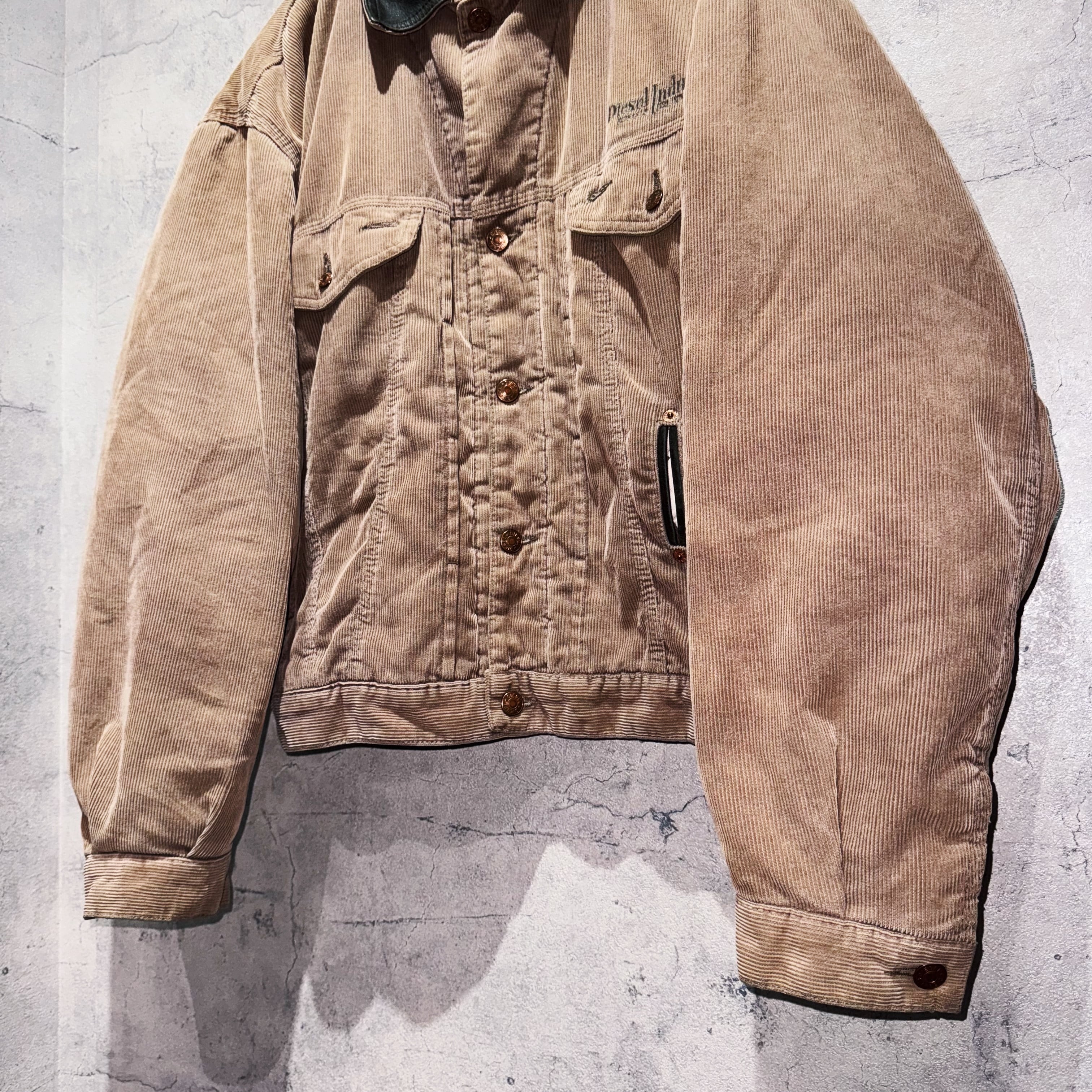 Special”DIESEL”leather collar design corduroy jacket | ayne