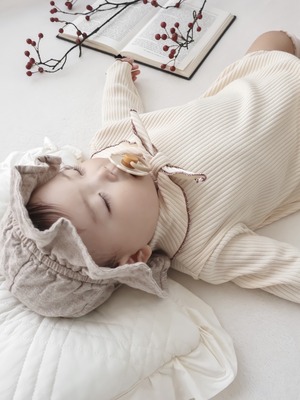 2154 ribbon design rompers / BEBE HOLIC