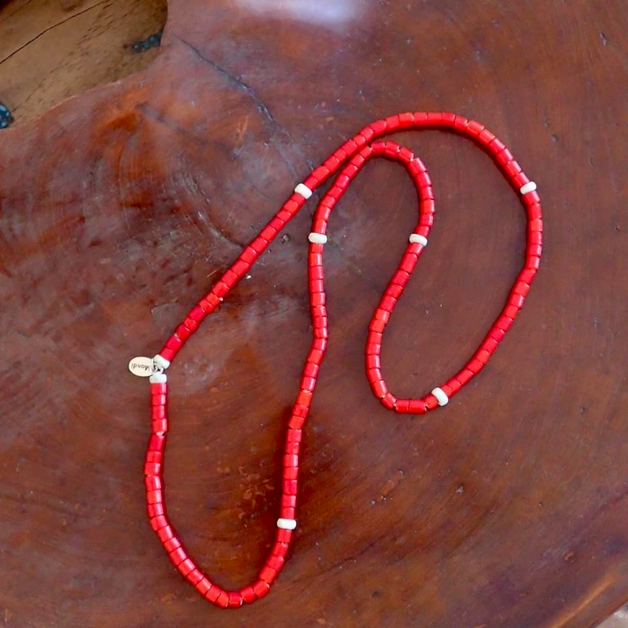 Mandi/マンディ W.Hearts Necklace(LG Beads/70cm)(Red)