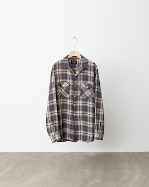 1960s vintage “Viyella” flap pockets wool mixed plaid shirt / SIZE : 16 1/2