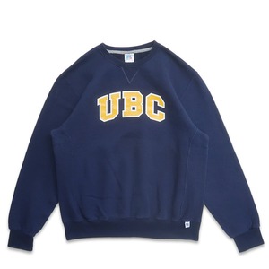 古着 ラッセル RUSSELL カレッジ プリントスウェット トレーナー ネイビー 表記：L　gd408935n w60330