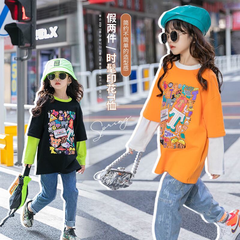 Tシャツ シャツ スプリングスタイルトップス コットン 春物 キッズ トレンディボーイ648664231