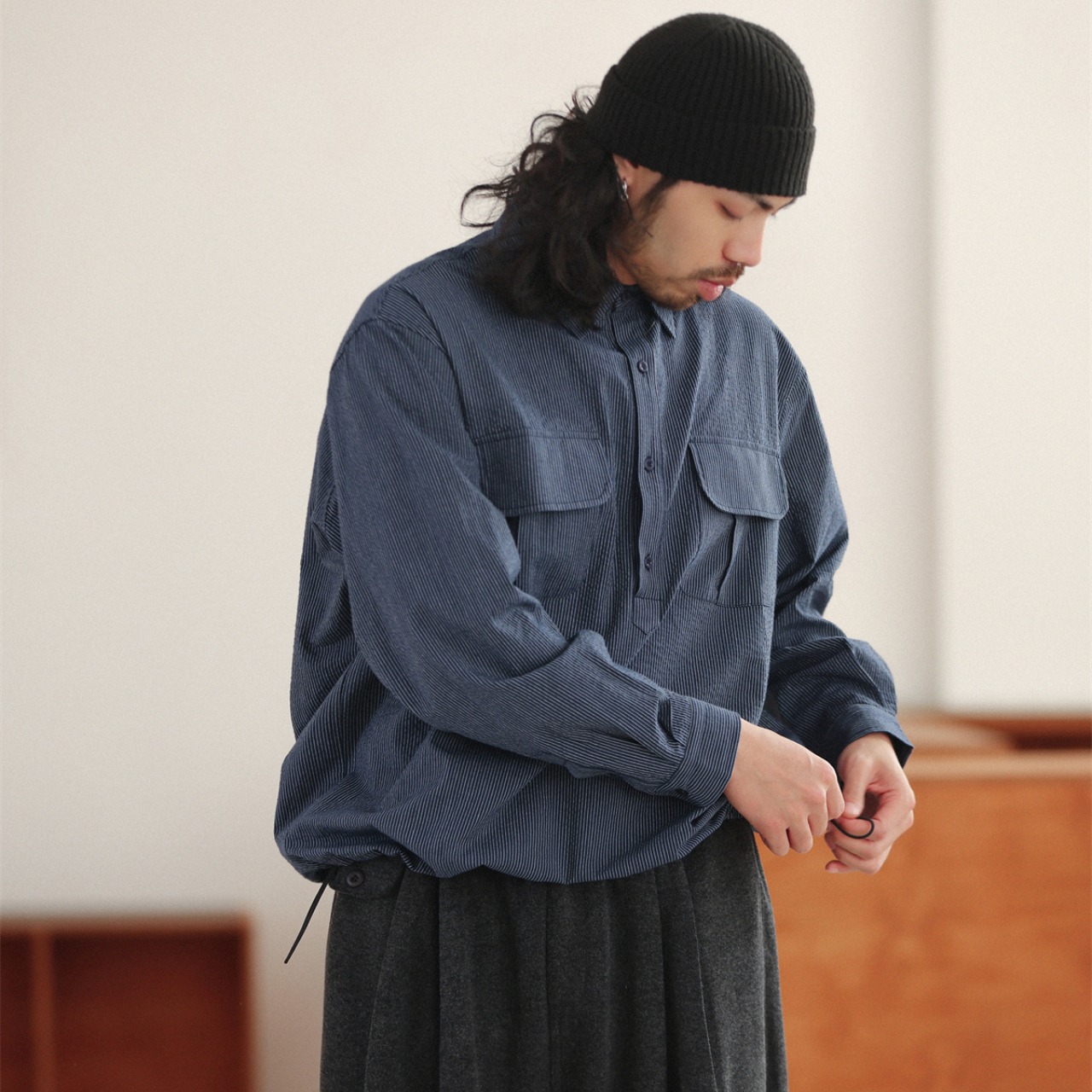 コーデュロイ ミリタリー プルオーバーシャツ A2025 - 3