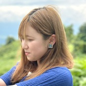 マジョリカ　花枠　ピアス/イヤリング