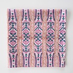 ブロックプリント ハンカチ ストライプ柄 くすみピンク［50×50cm］#00903-PK3