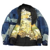 【bomber44】再構築ボンバー Msize Kimono × indigo MIX BOMBER JACKET