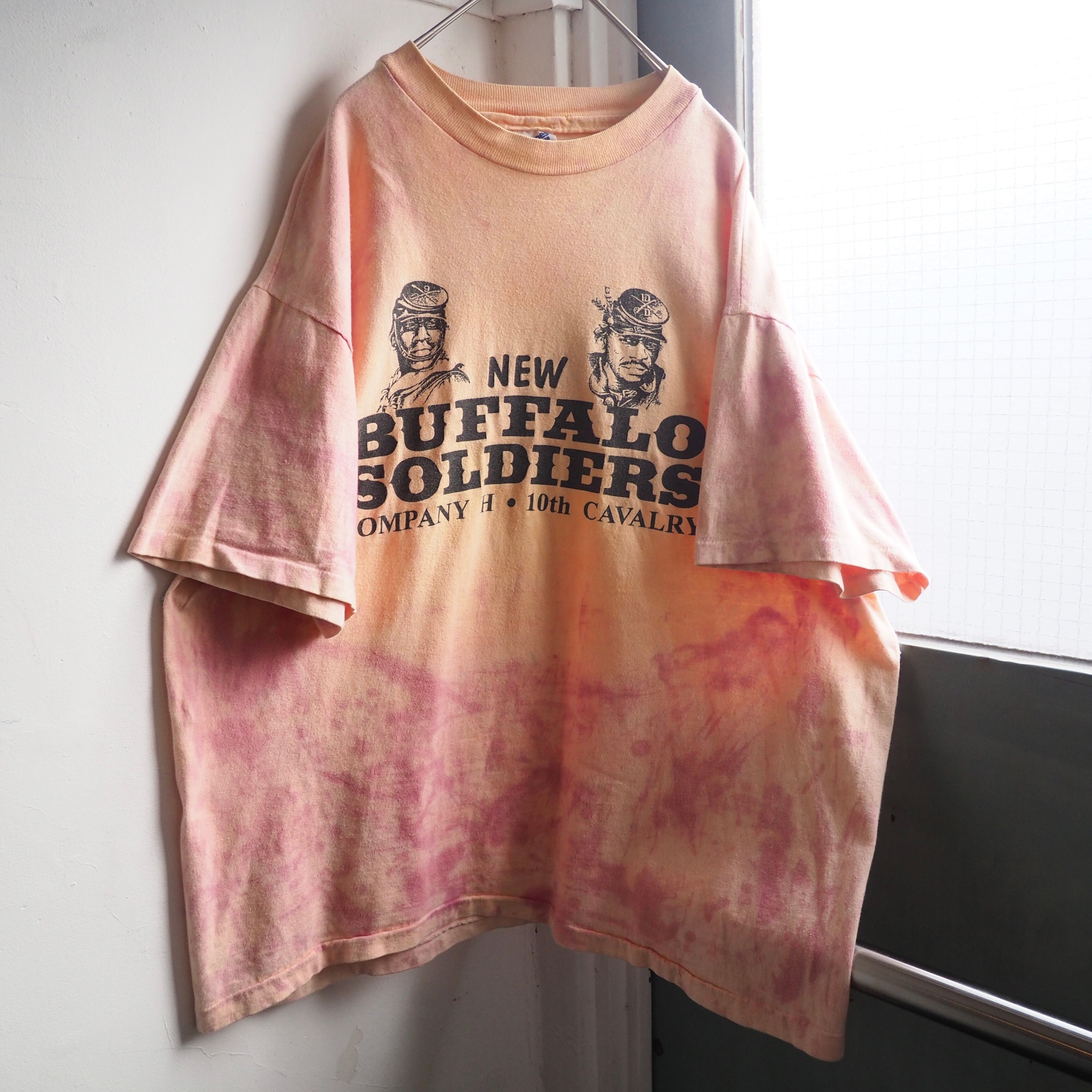 1990s ” New Buffalo soldiers ” printed vintage Tie dye Tee (made in Usa)