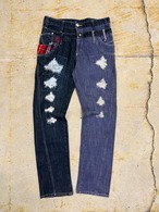 separate color denim pants