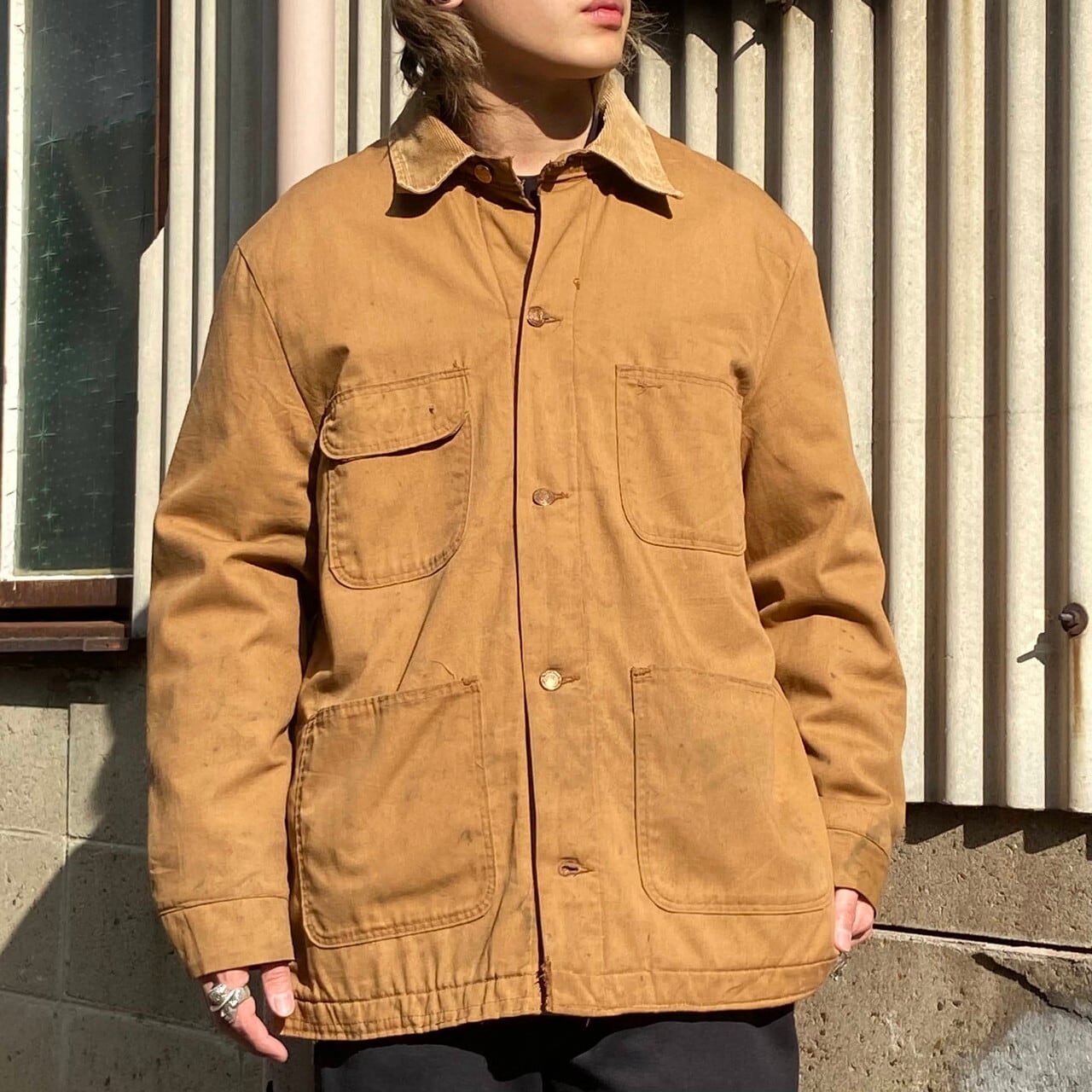 70年代 Wrangler ラングラー ダック地 カバーオール メンズl相当 古着 ブランケットライナー 70s ビンテージ ヴィンテージ キャメルブラウン 茶色 デニムジャケット Cs29a 30 Cs2211 40 Cs2212 30 Cave 古着屋 公式 古着 通販サイト