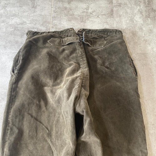 30s メタルボタン 針式シンチ コーデュロイ ダークブラウン パンツ W35 詳細写真11