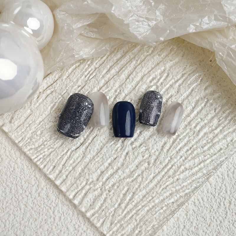 ハンドメイド」ブルーのデザインに手描きのぼかし効果 マグネット