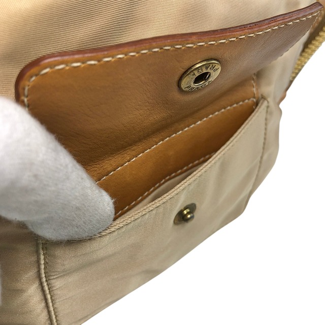 PRADA プラダ ハンドバッグ ベージュ トライアングルロゴ ナイロン サイドポケット vintage ヴィンテージ オールド a35ftn