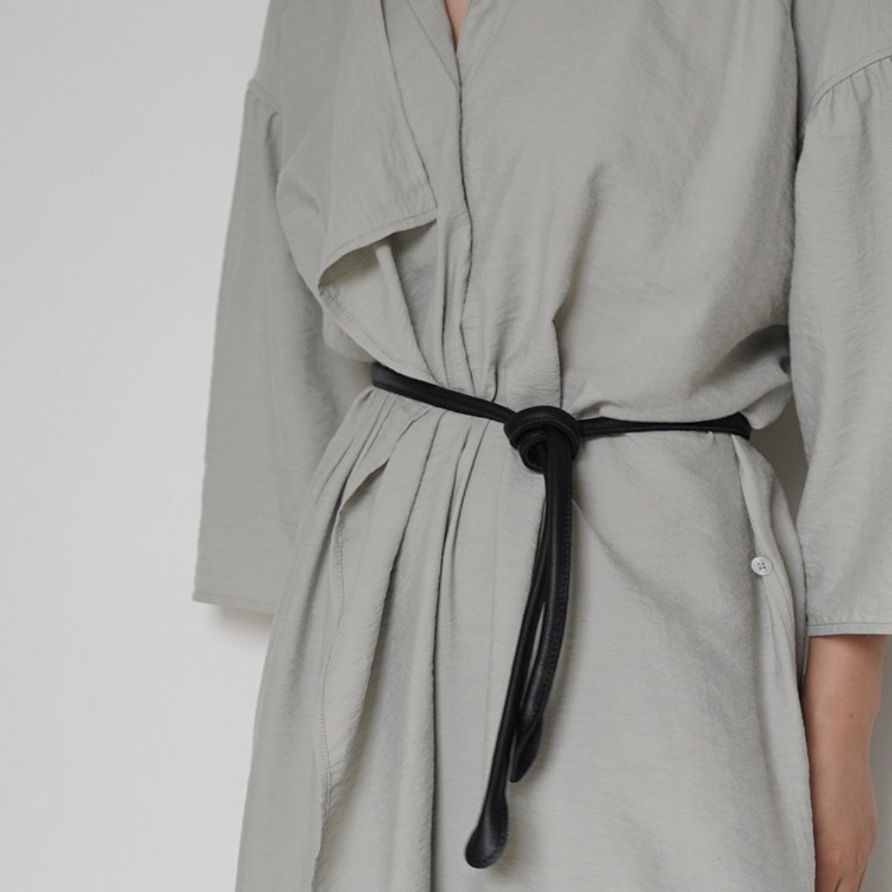 Leather-like Skinny Long Belt  T4442