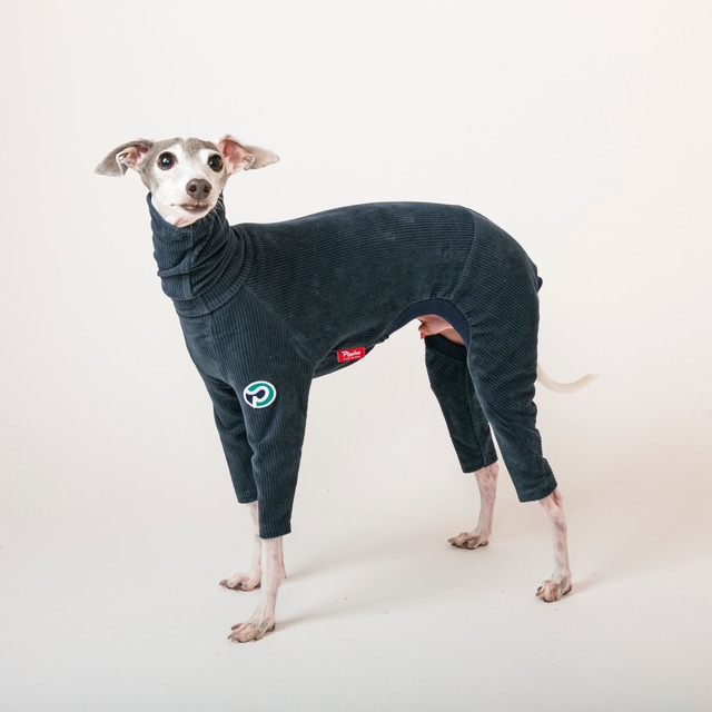 コーデュロイロンパース　navy / イタグレ服