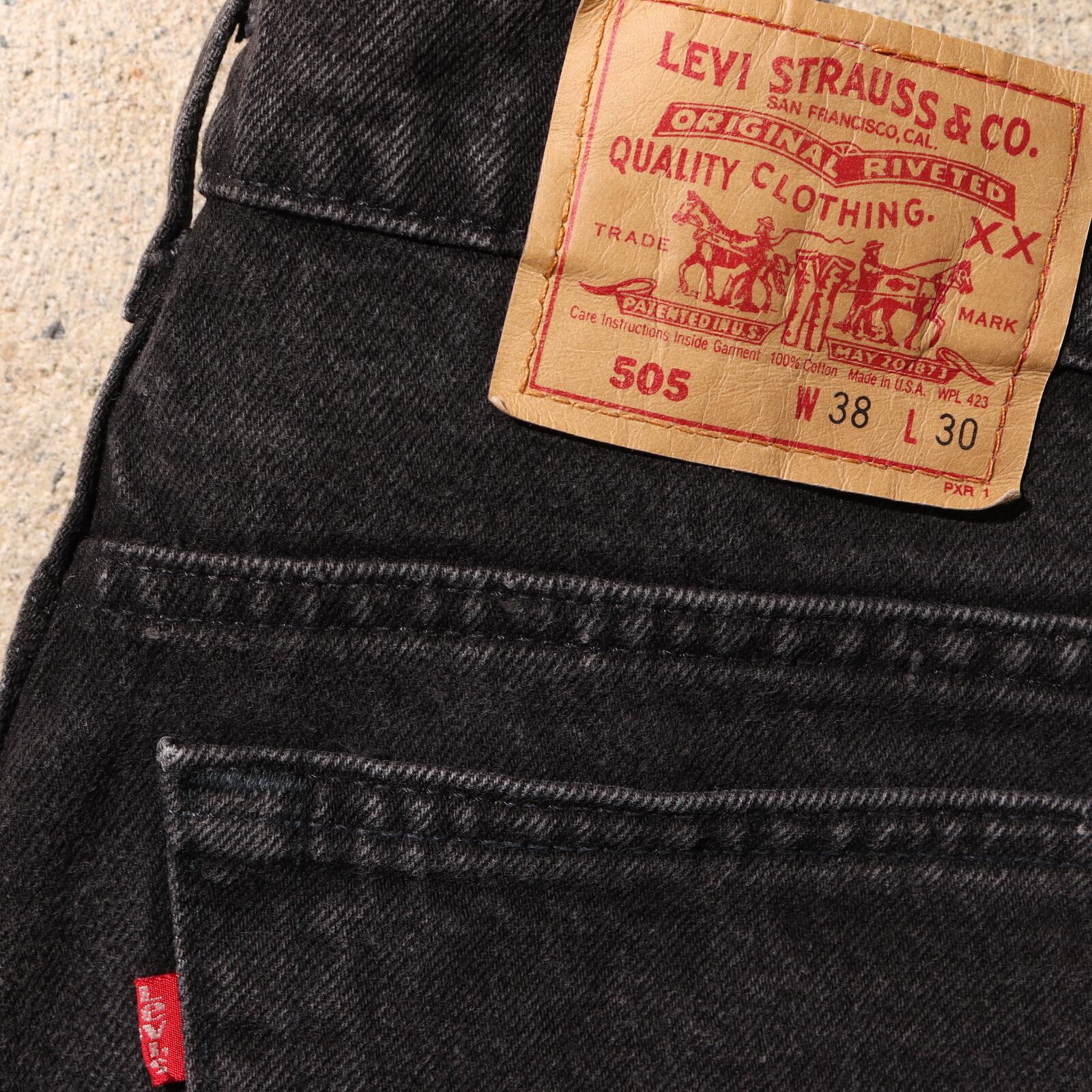 38×36 Levi’s 501 米国製 サルファー染め ブラックデニム