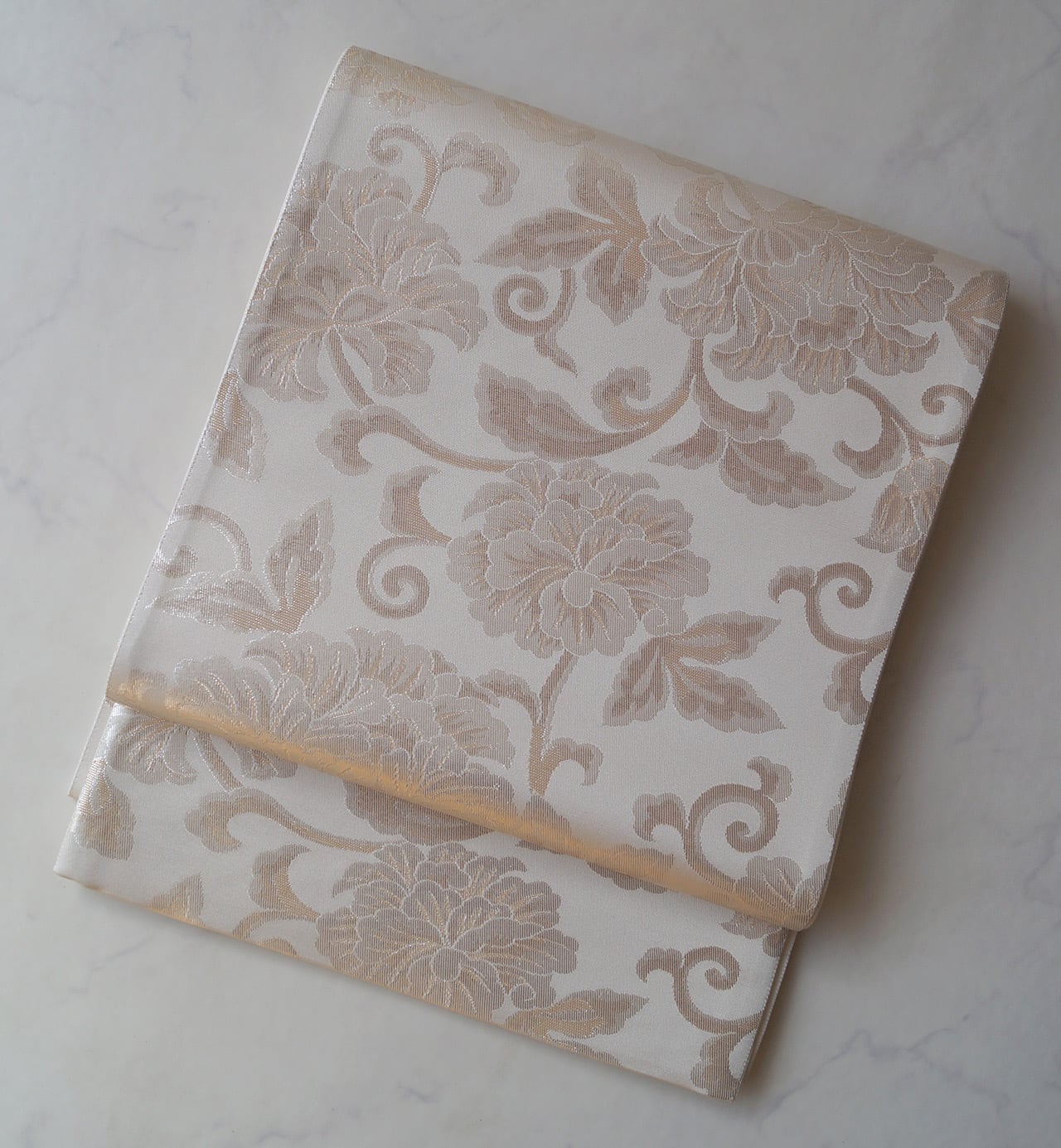 【ふくろ帯】澤屋重兵衛 古代錦 白地彩美唐花文 ふくろ帯