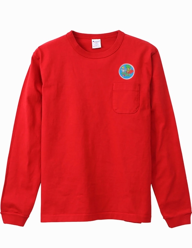 BROC&COLI レッド・ワッペン長袖Tシャツ