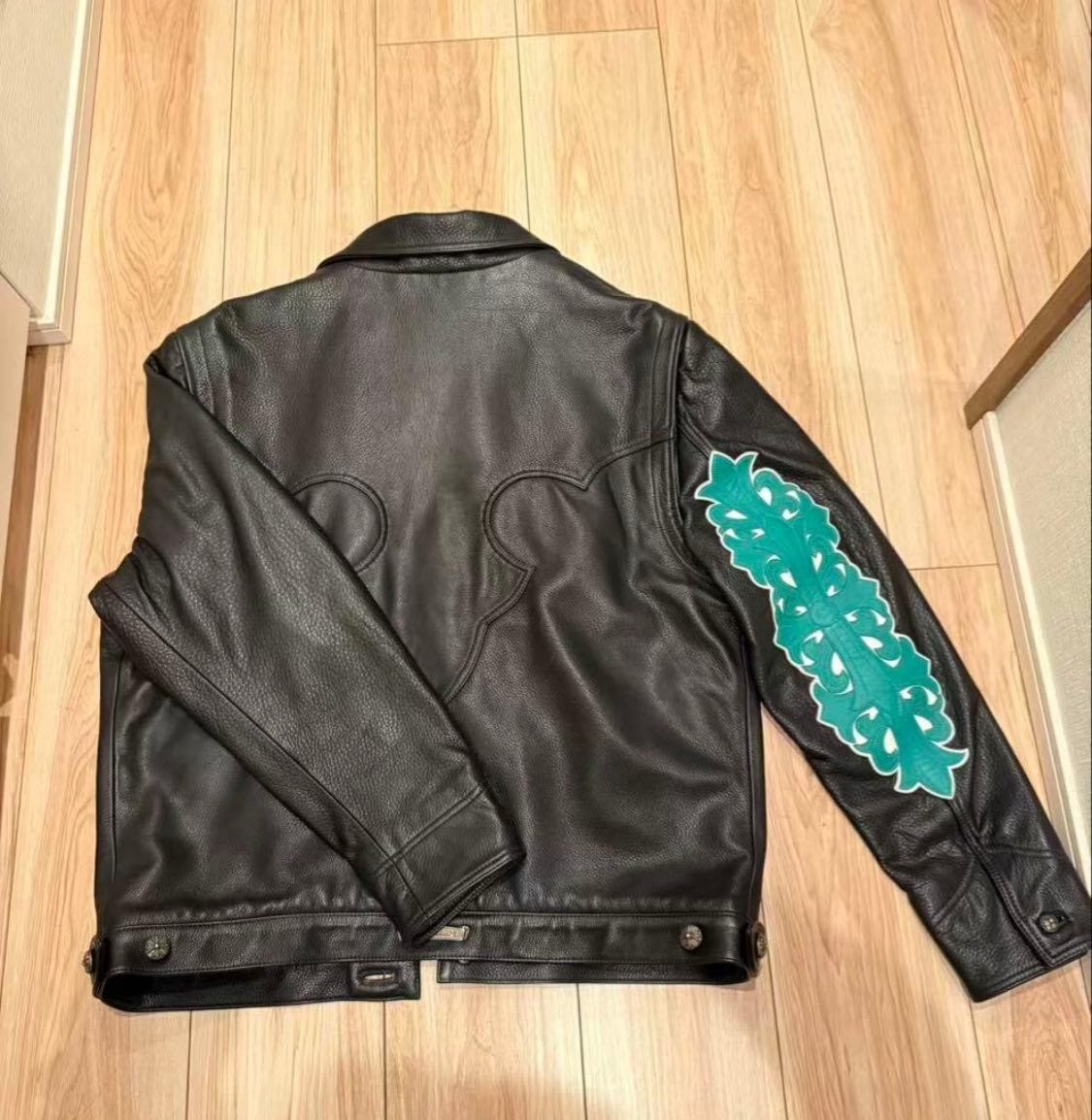 CHROME HEARTS クロムハーツ Floral Cross Calf Leather Jacket