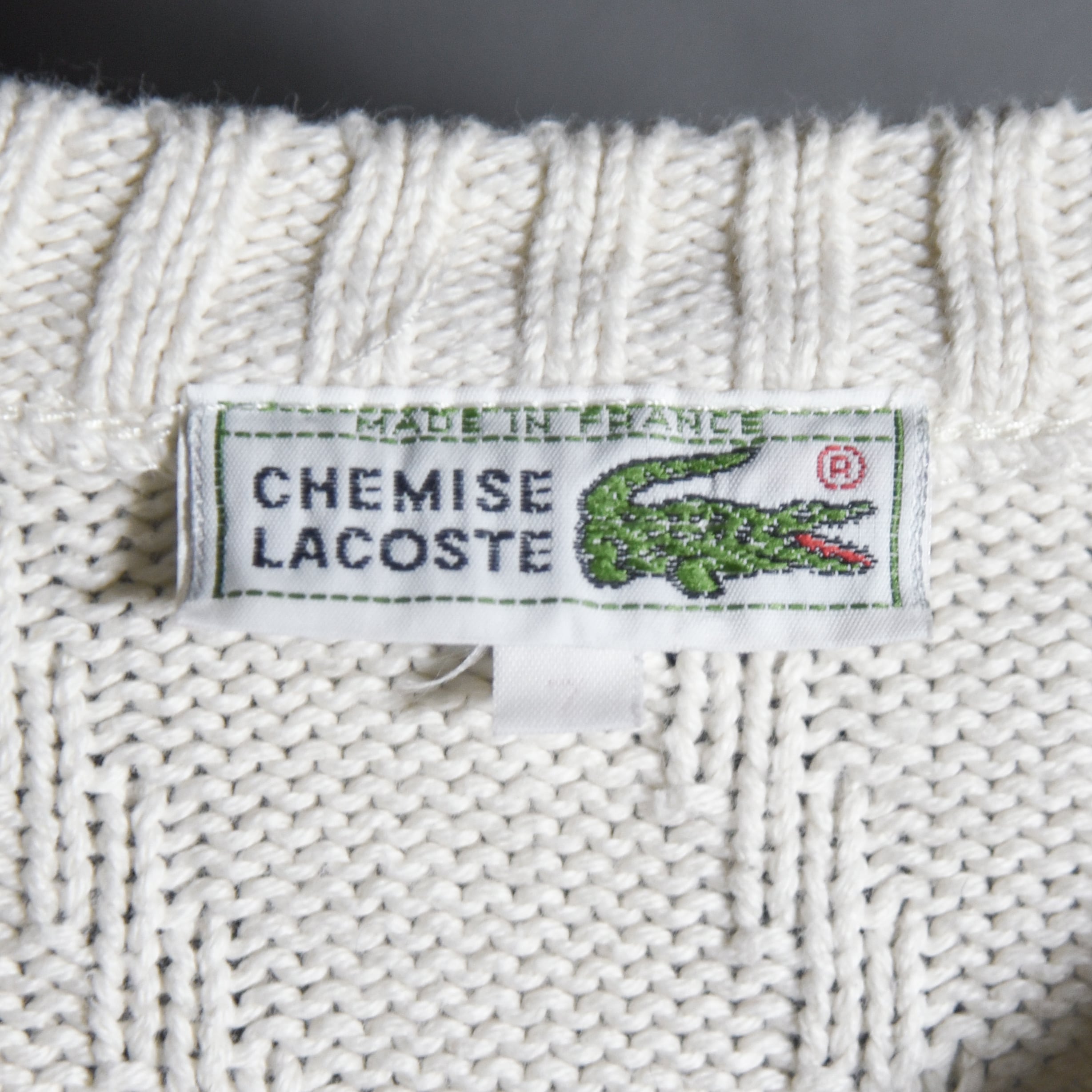 80-90s LACOSTE French Patterned Cotton Knit Sweater フレンチ