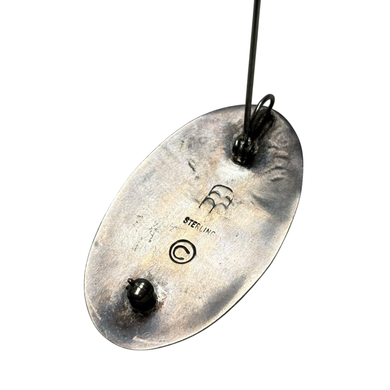 Hopi Beauford Dawahoya overlay silver pendant pin