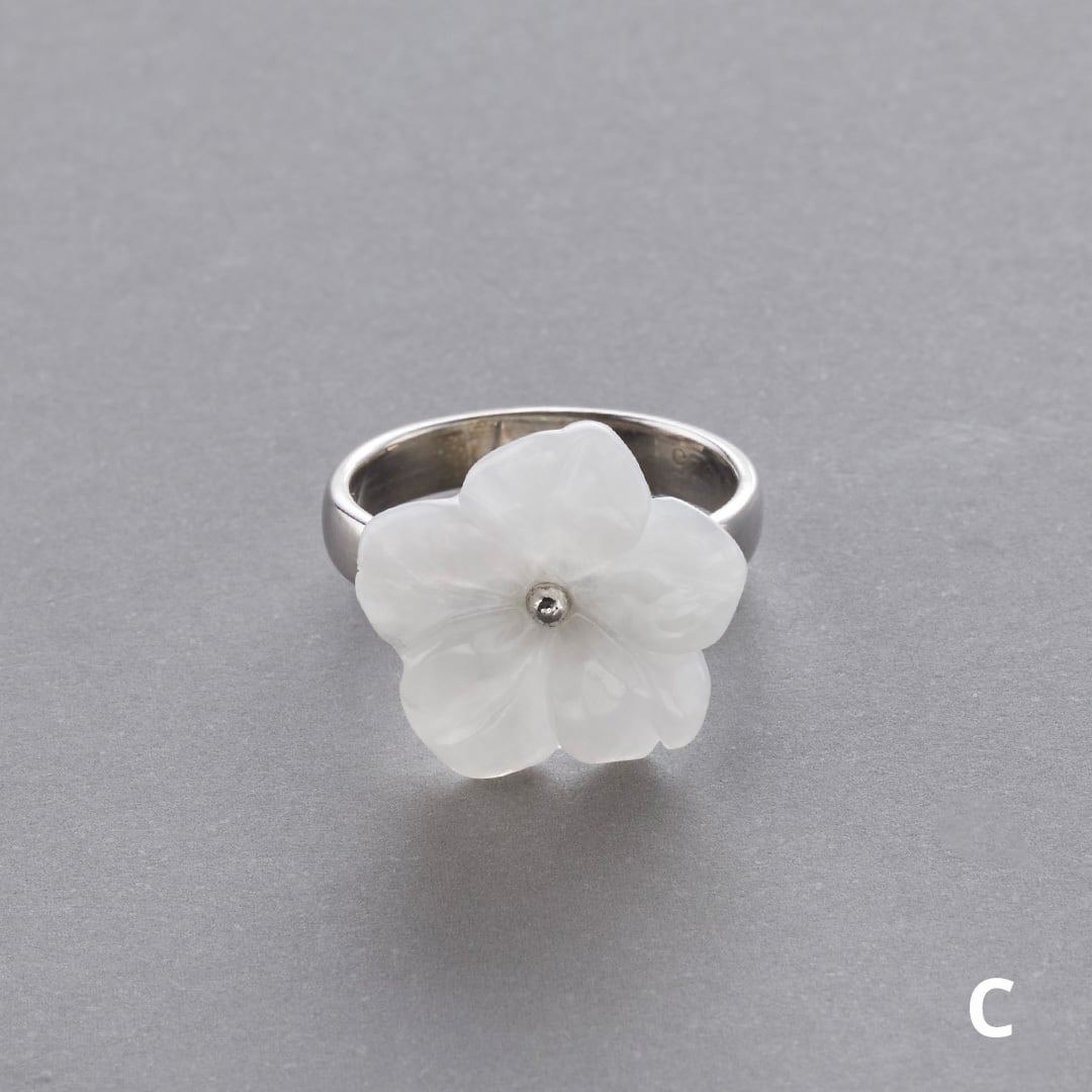 翡翠のお花リング SV flower A貨翡翠 jd_rg1838 | 【MeiNu（メイニュウ