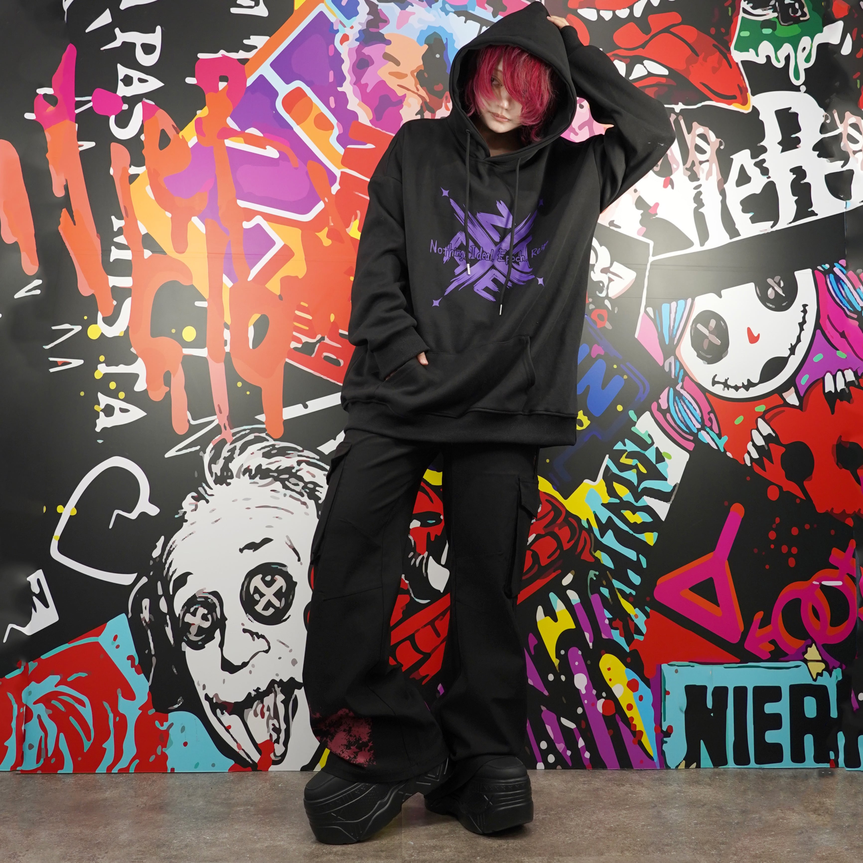PURPLE ARCANE LOGO HOODIE | NIER CLOTHING