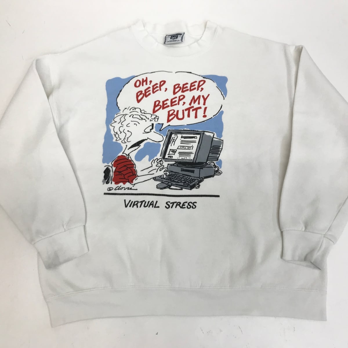 90s  USA製 Lee リー 希少プリント スウェット ホワイト XL