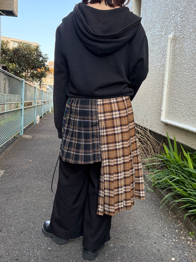 check wrap skirt