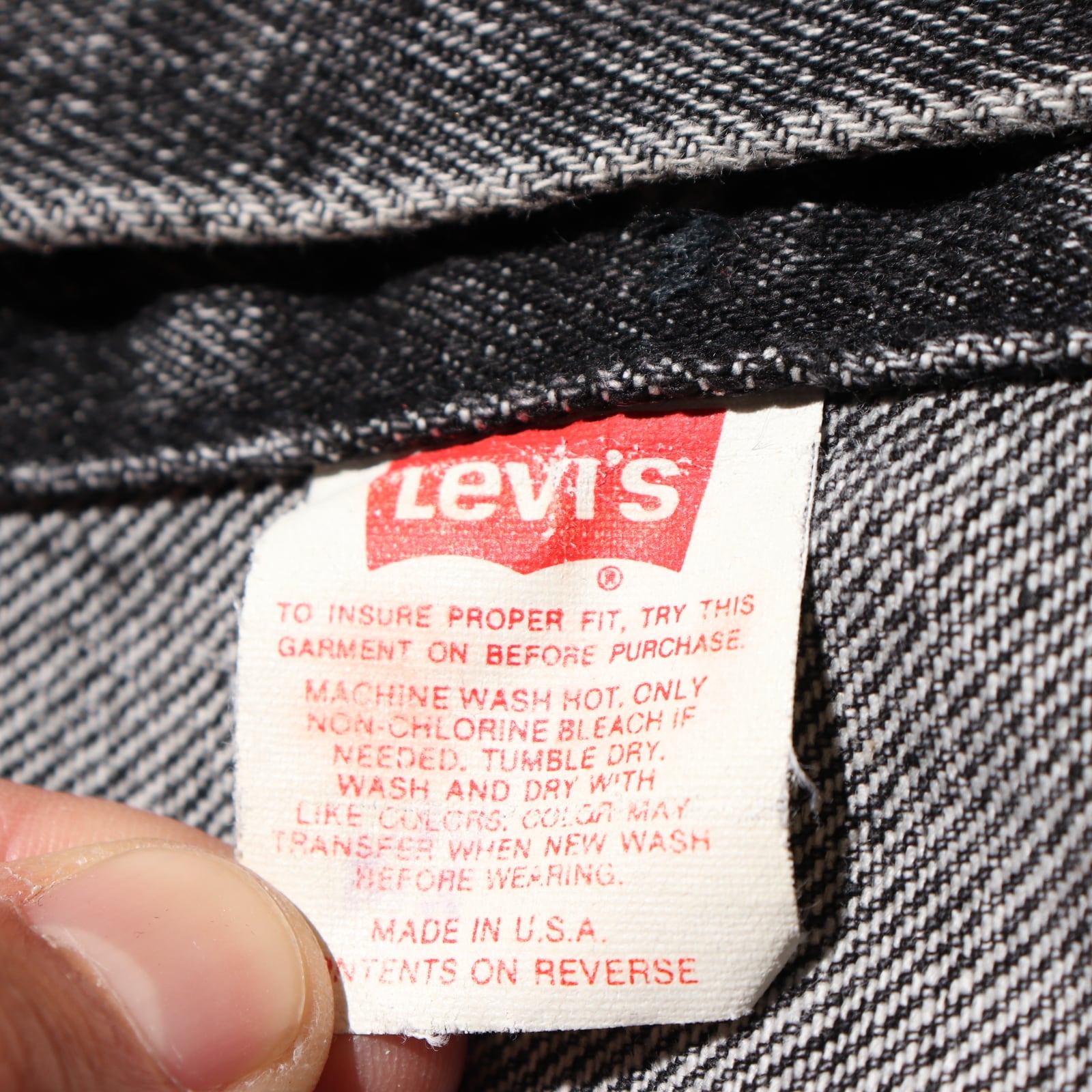 美品 XL 先染め 70507 USA Levi's ブラックデニムジャケット