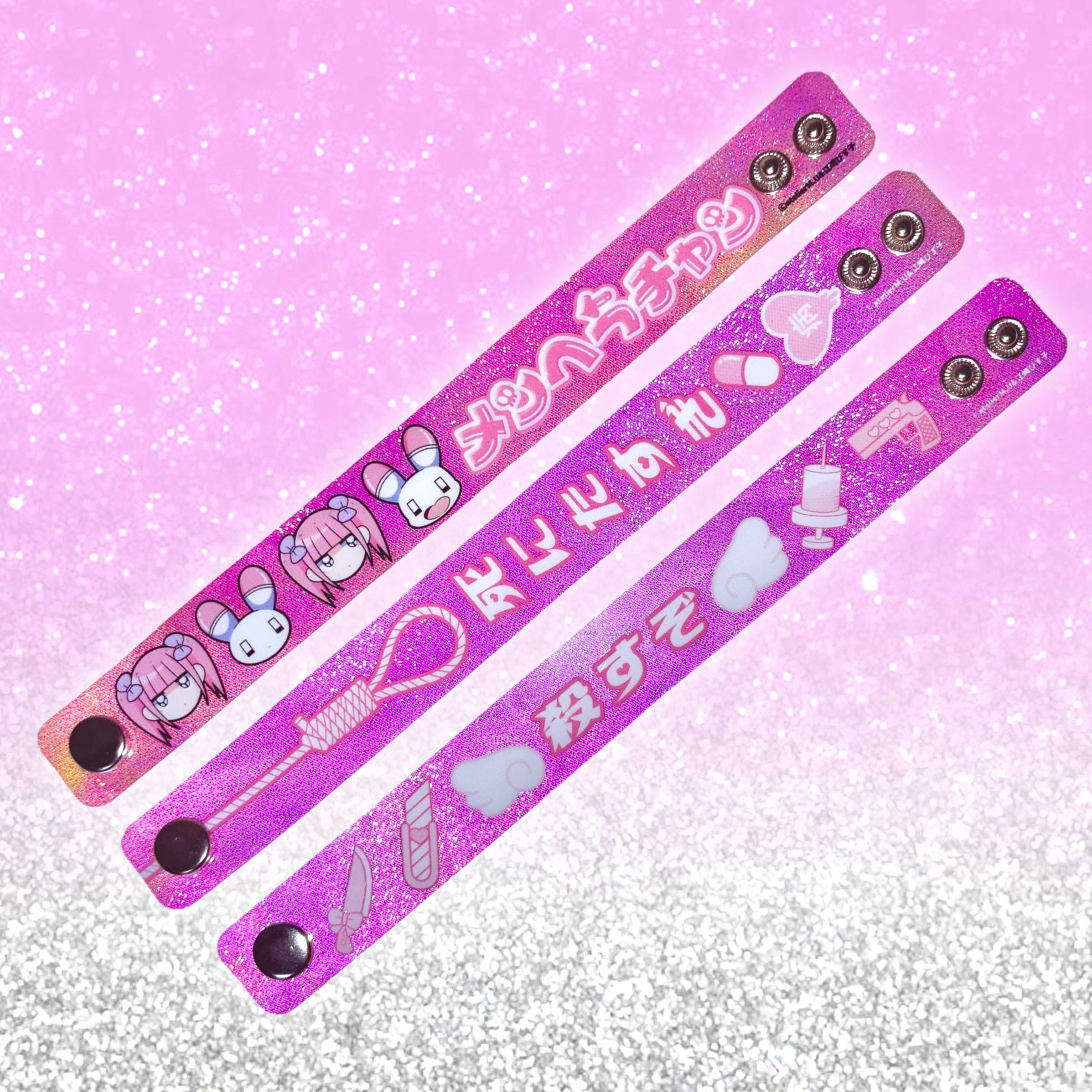 [激レア美品] 発売中止品 メンヘラチャン バングル　2014年 メンヘラチャン病みカワグリッターリストバンド | atelierM.U 江崎びす