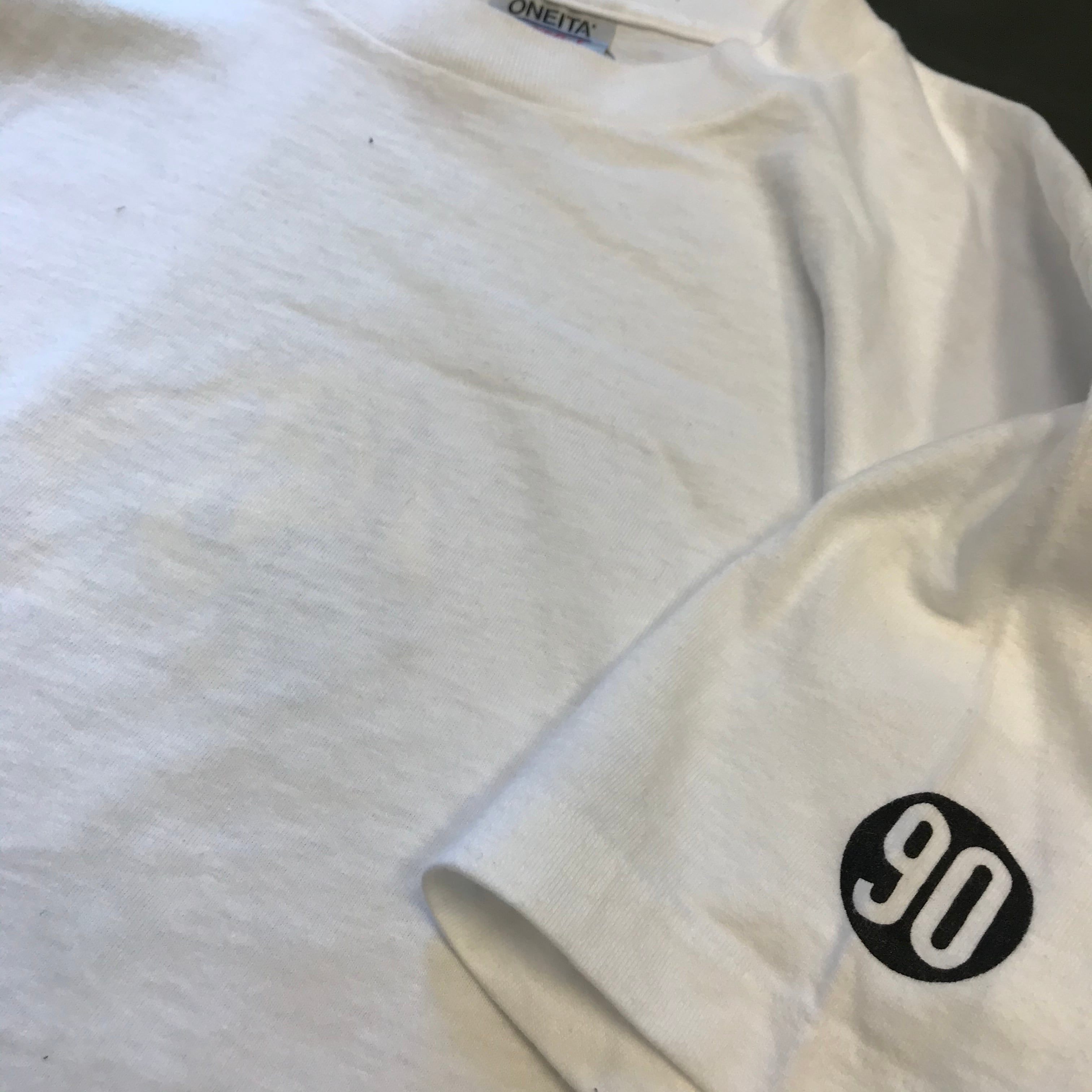 90's Ninety “90” old skate T-shirt fabric made in usa | SKIPSKIP