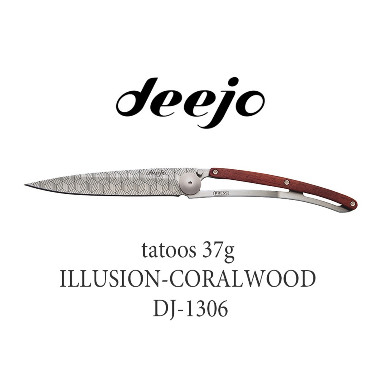 Deejo(ディージョ)　tatoos 37g アウトドア 折りたたみ ポケットナイフ
