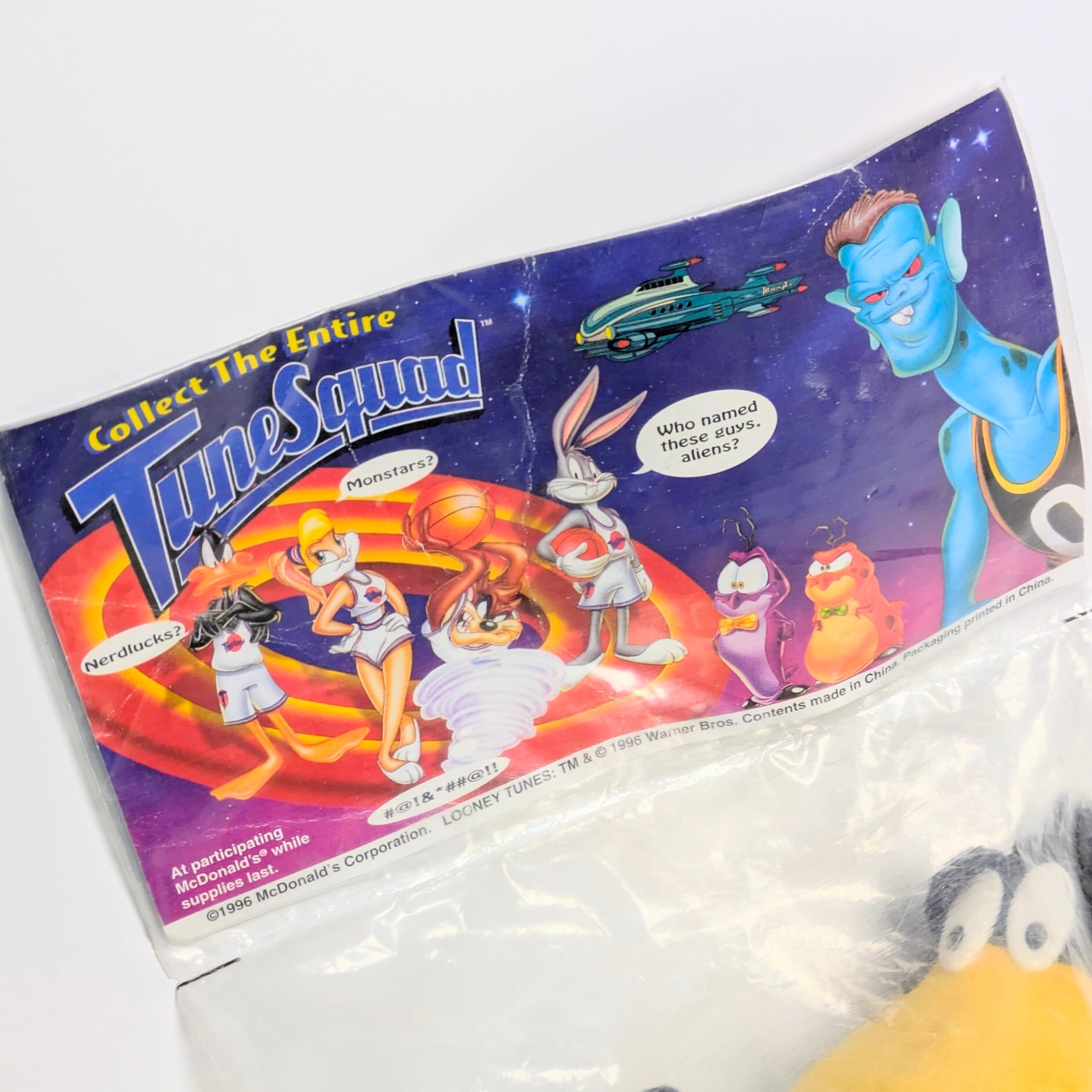 ☆VINTAGE 1996☆【 Looney Tunes ( ルーニーテューンズ ) / Space Jam 】 ダフィー・ダック McDonald's ミールトイ / ぬいぐるみ / プラッシュ 〚アメリカン雑貨 アメトイ〛