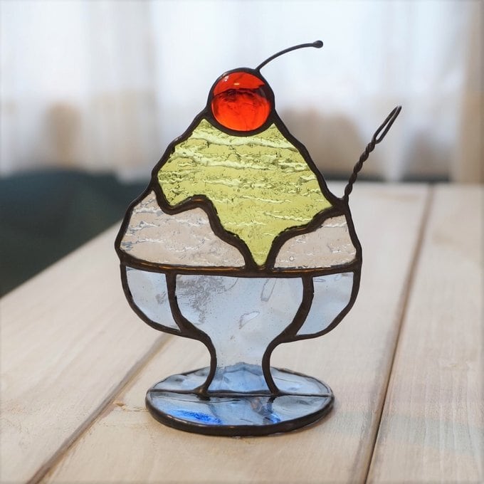 ステンドグラス かき氷 メロン | デコ ステンドグラスショップ